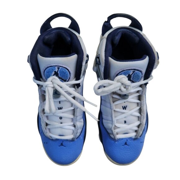 Air Jordan 6 Rings GG UNC White Blue 323399-115 Sneakers Shoes 4Y - Picture 3 of 10